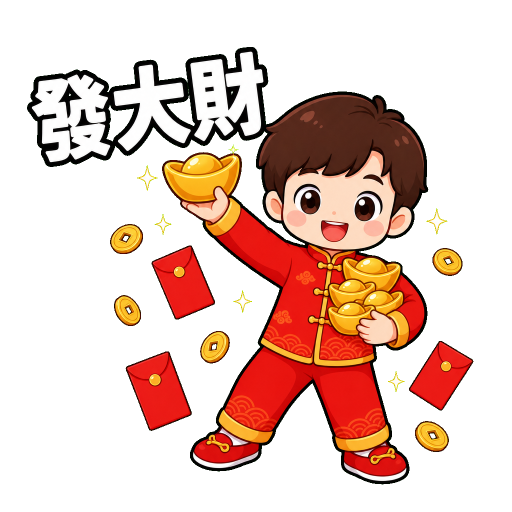 節慶祝福貼圖示範：發大財