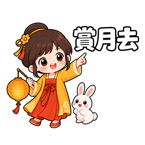 中秋節貼圖示範：賞月去